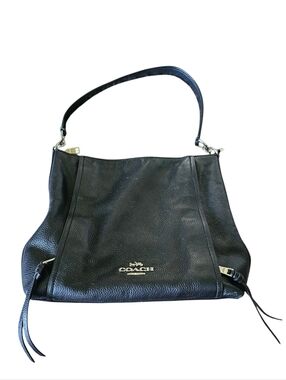 Coach Black Pebbled Leather Shoulder Bag